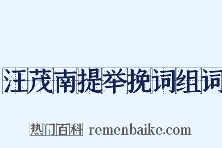 汪茂南提举挽词组词是什么意思的图片